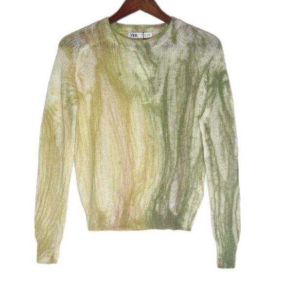 Zara Alpca Wool Blend Tie Dye Long Sleeve Knit Sweater - Picture 2 of 7